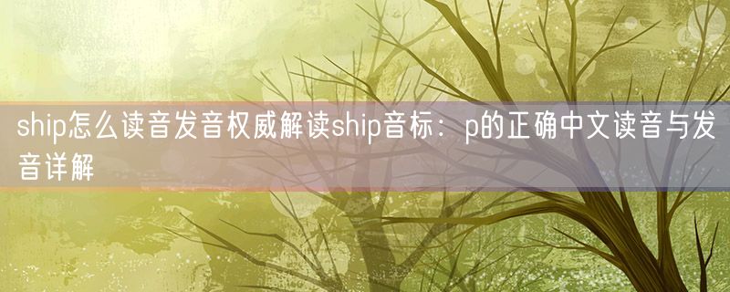 ship怎么读音发音权威解读ship音标：p的正确中文读音与发音详解